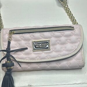 Betsey Johnson Pink Quilted Crossbody Bag